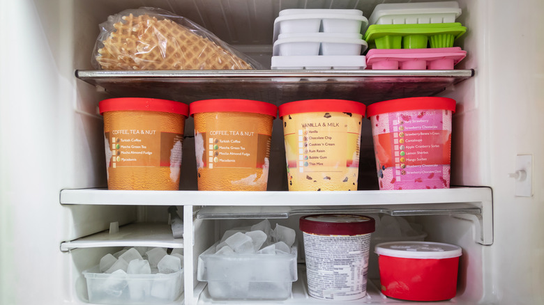 Ice cream in a freezer