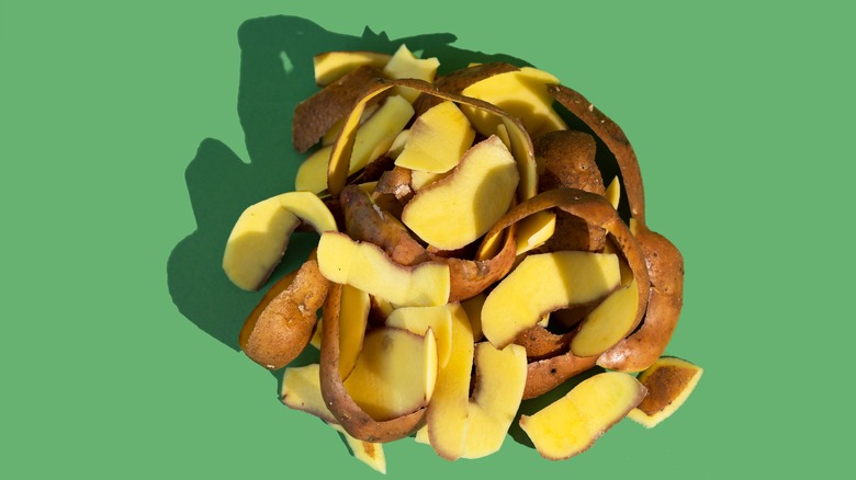 A pile of potato skins