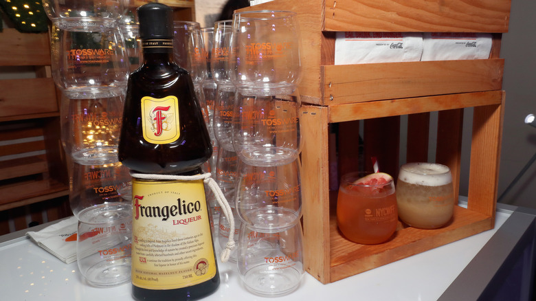 bottle of Frangelico and glasses