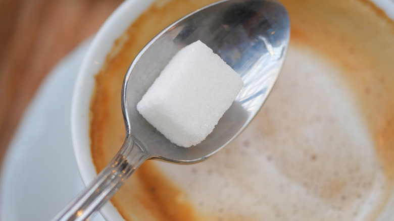 Sugar cube on a spoon