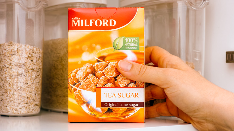 Box of sugar cubes
