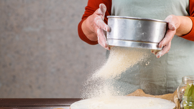 flour being sifted