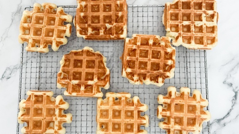 simple classic waffles on plate