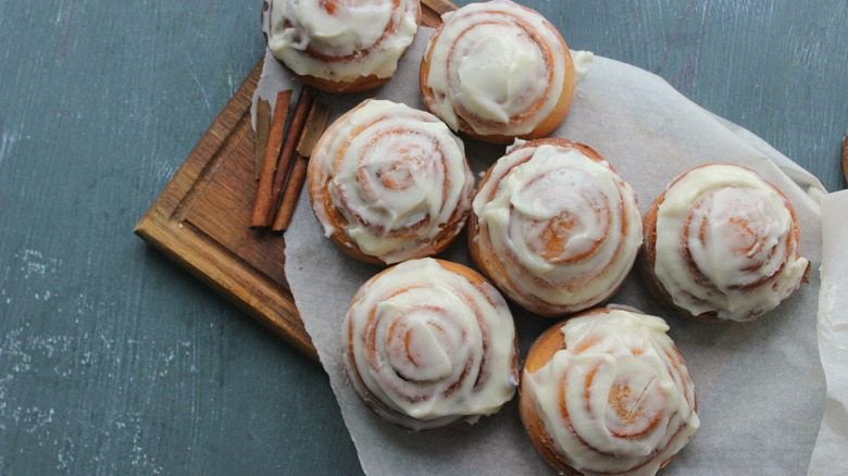 cinnamon rolls on board