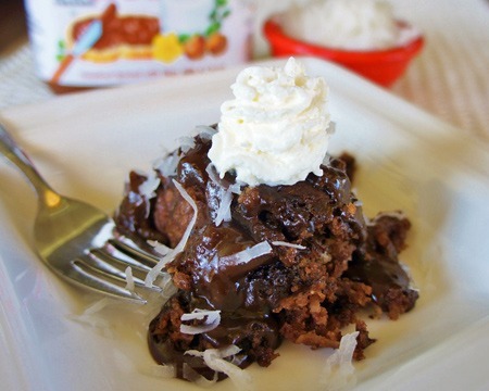 Slow Cooker Coconut-Nutella Pudding Cake