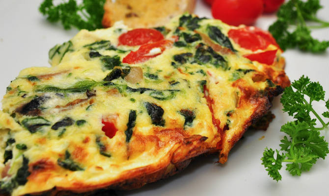 Spinach and Ham Frittata