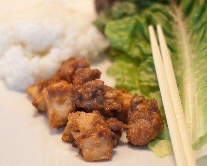 Soy-Garlic Marinated Chicken in a Lettuce Wrap