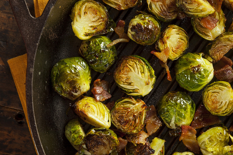 Soy-Glazed Brussels Sprouts With Bacon recipe - The Daily Meal