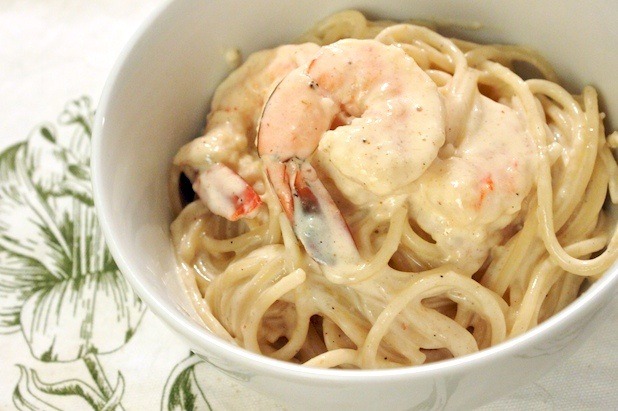 Spaghetti with Cajun Cream Sauce and Shrimp