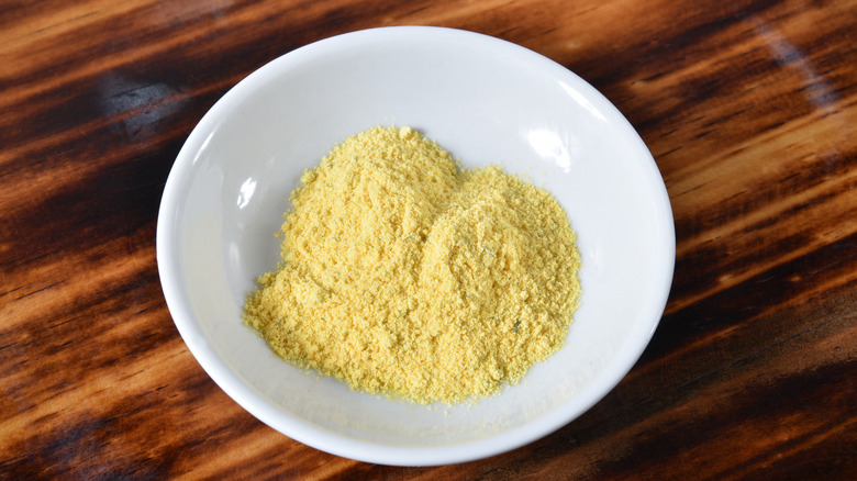 White bowl of bouillon powder