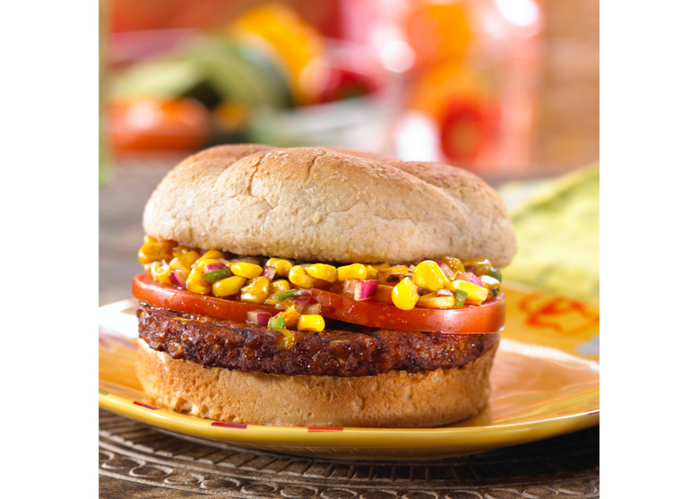 MorningStar Farms Spicy Black Bean Burger with Roasted Corn Relish
