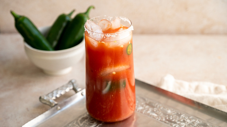 bloody mary on tray