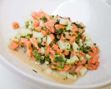 Spicy Cucumber-Salmon Ceviche