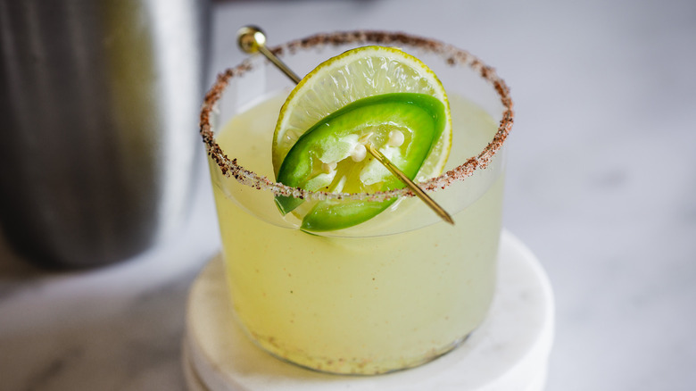 spicy margarita in glass