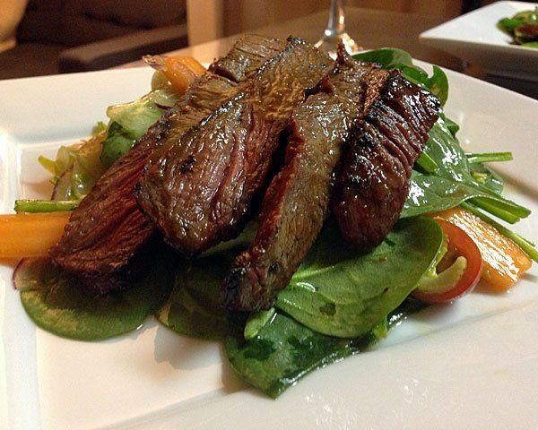 Spinach and Steak Salad with Ginger Dressing