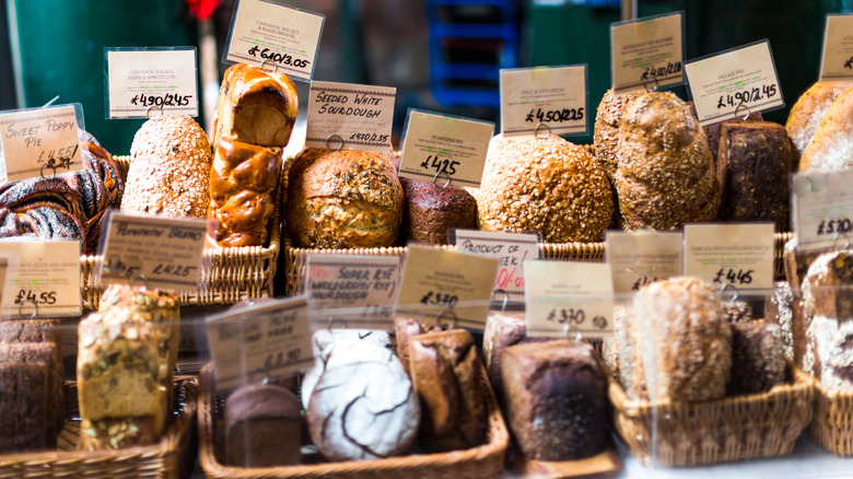 a variety of breads