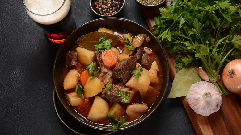 Irish stew and Guinness