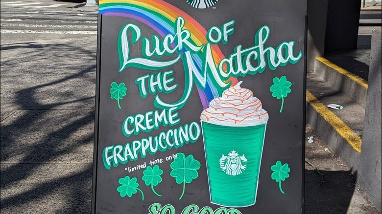 Sandwich board at Starbucks