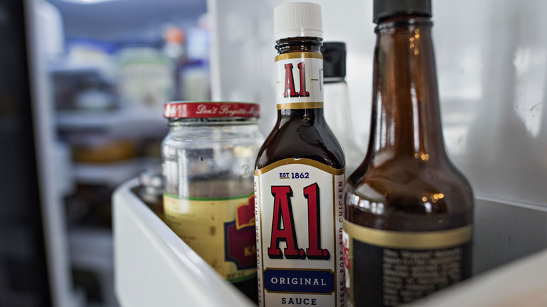 A.1. sauce in refrigerator