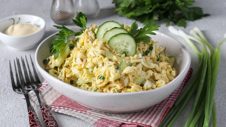 Bowl of egg salad