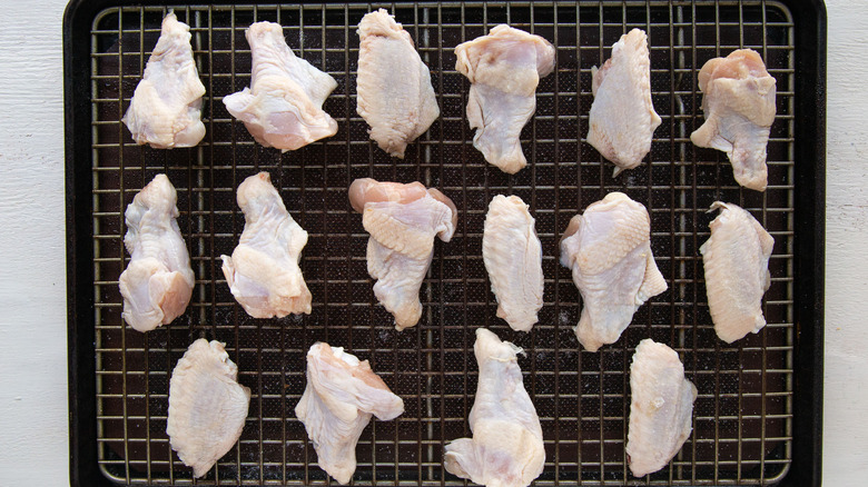 wings on baking rack 