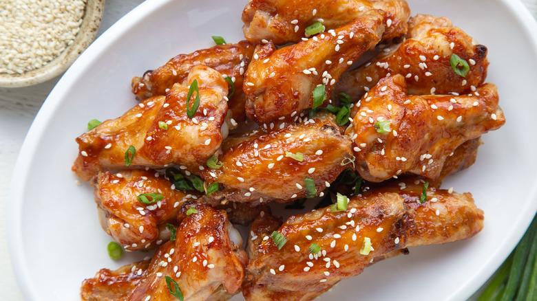 baked chicken wings on plate