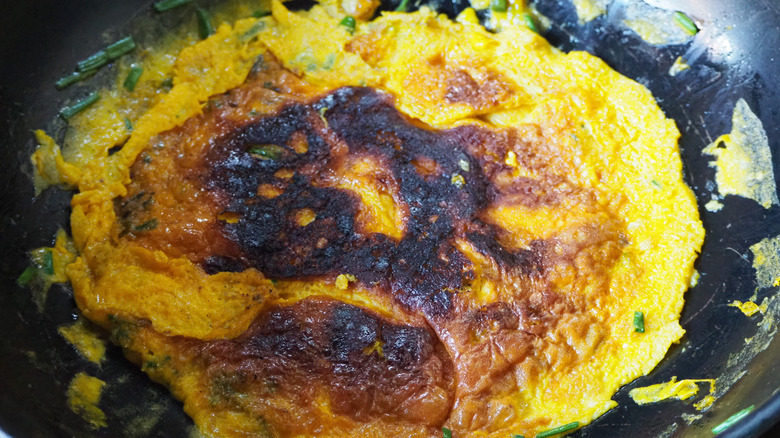 very overcooked eggs