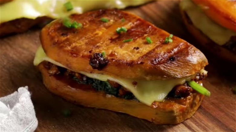 grilled cheese sweet potato slices