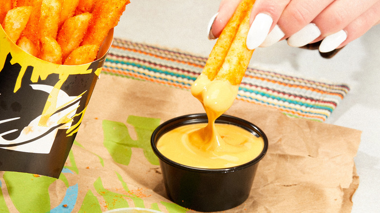 Vegan nacho fries and cheese