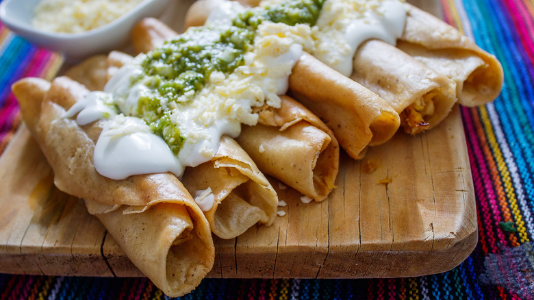 Rolled up fried tacos