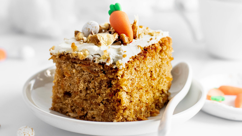A slice of carrot cake
