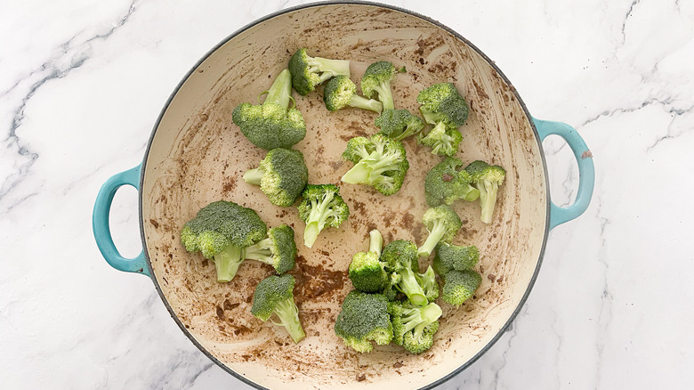 broccoli in a pan