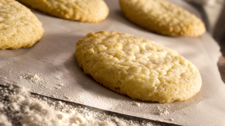 Fresh baked cookies on a countertop