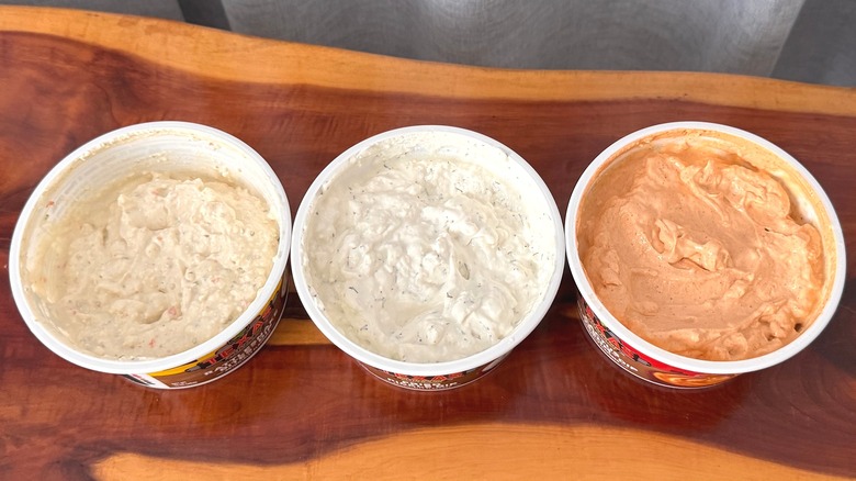 Open containers of Texas Roadhouse dips