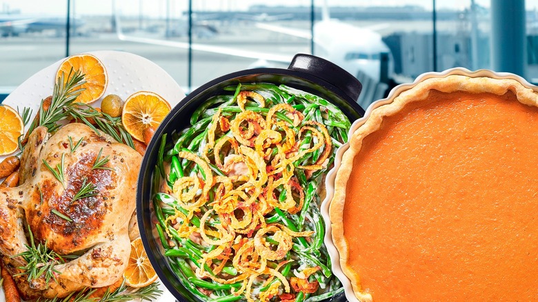 Thanksgiving food at airport