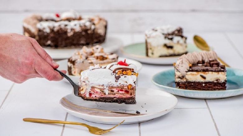 Ice cream cake slices