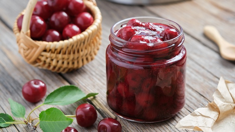 fresh and jarred cherries