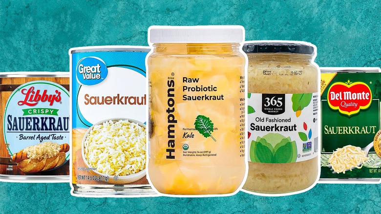 A range of sauerkraut containers