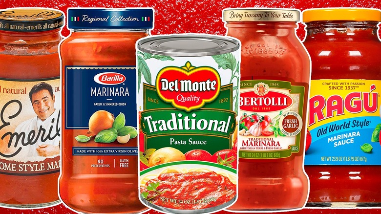 Five different marinara sauces