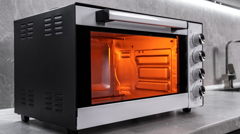 Toaster oven on countertop