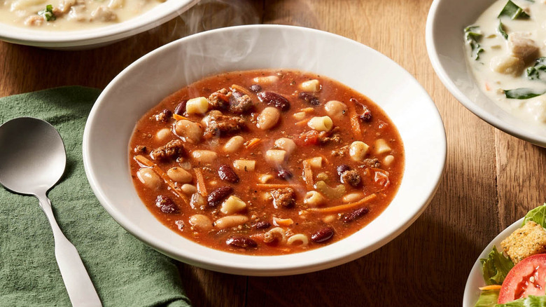 bowl of Pasta e fagioli soup
