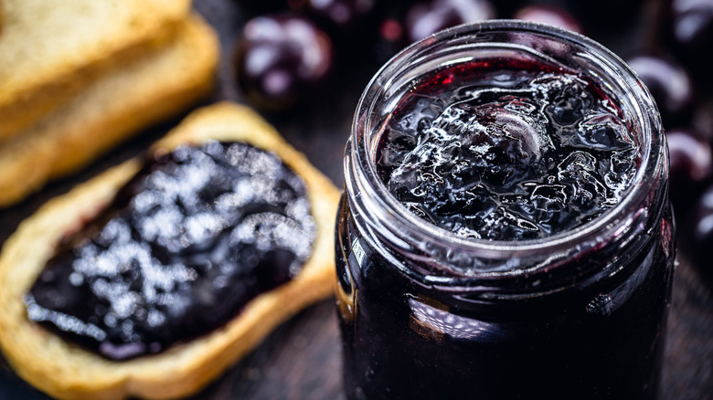 grape jelly and toast