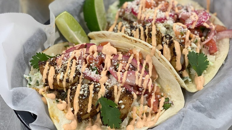 Shrimp tacos at Whaley's