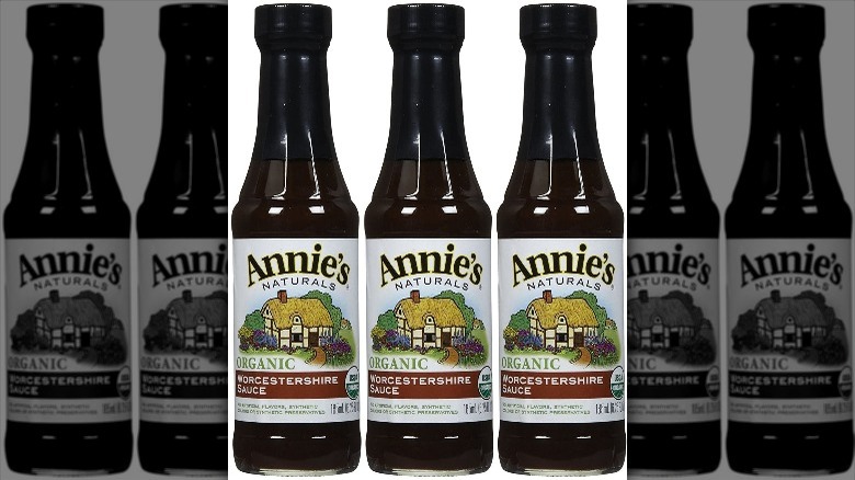 three bottles Annie's Worcestershire sauce