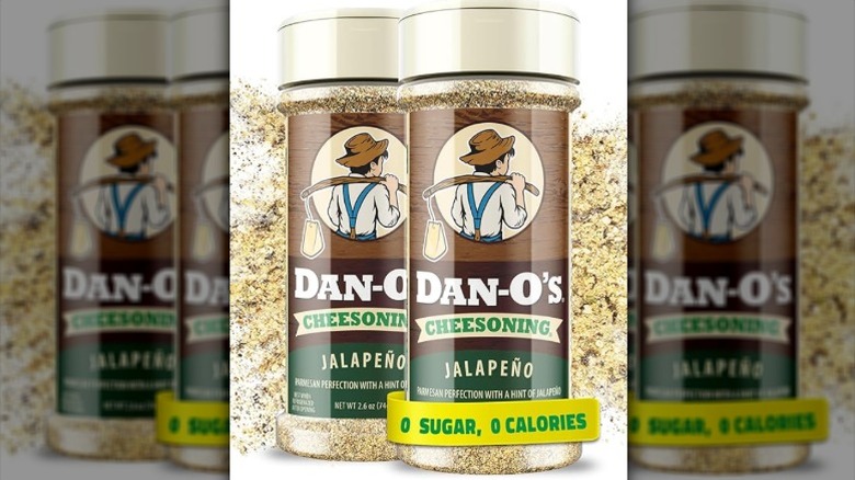 Two containers of Dan-O's Cheeseoning Jalapeno are on a white background