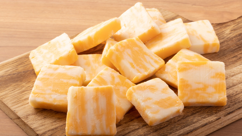 Cubes of Colby Jack cheese