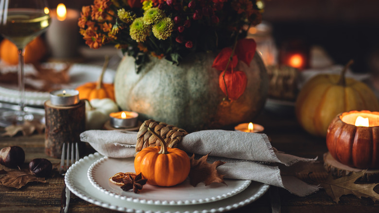 Thanksgiving holiday table setup