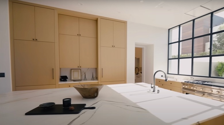 A view of Ray Romano's kitchen, including his recessed cabinets