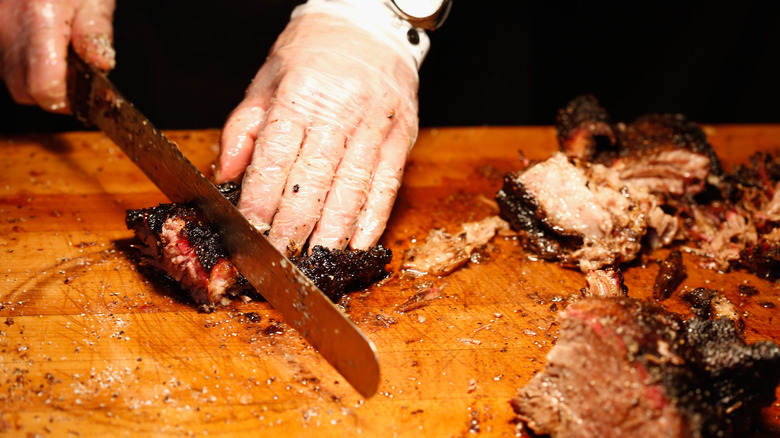 Steak cutting at The Porter House