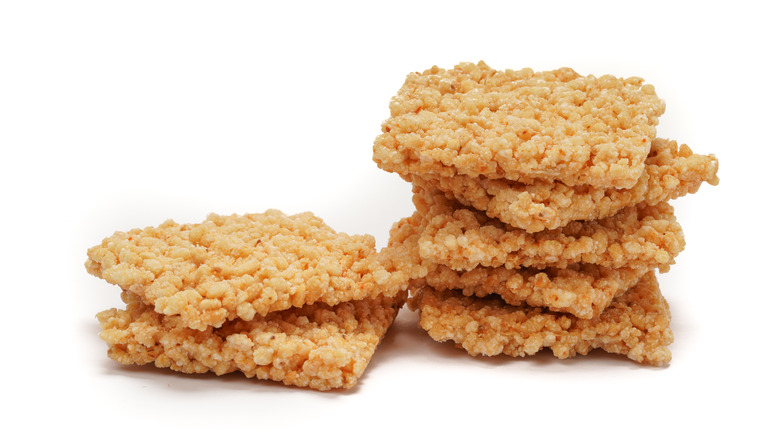 Stacks of crispy rice squares